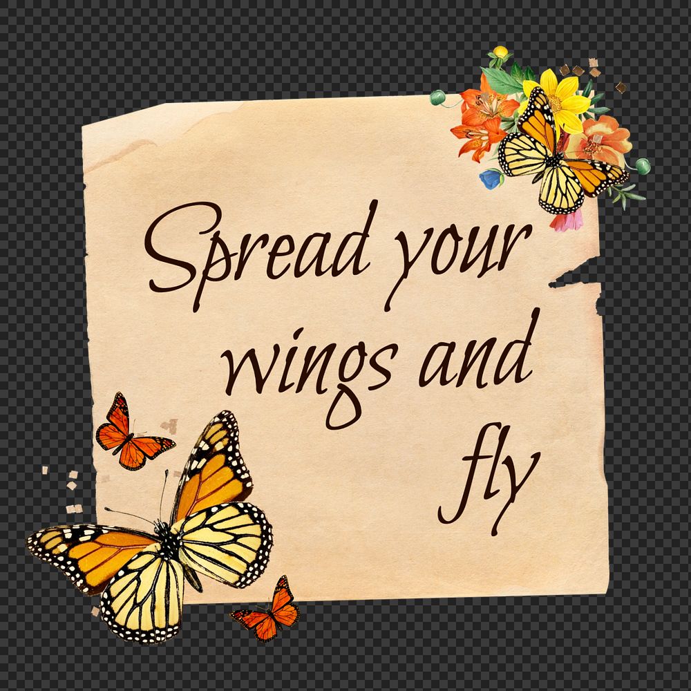 Motivational quote, butterfly paper craft remix, editable design
