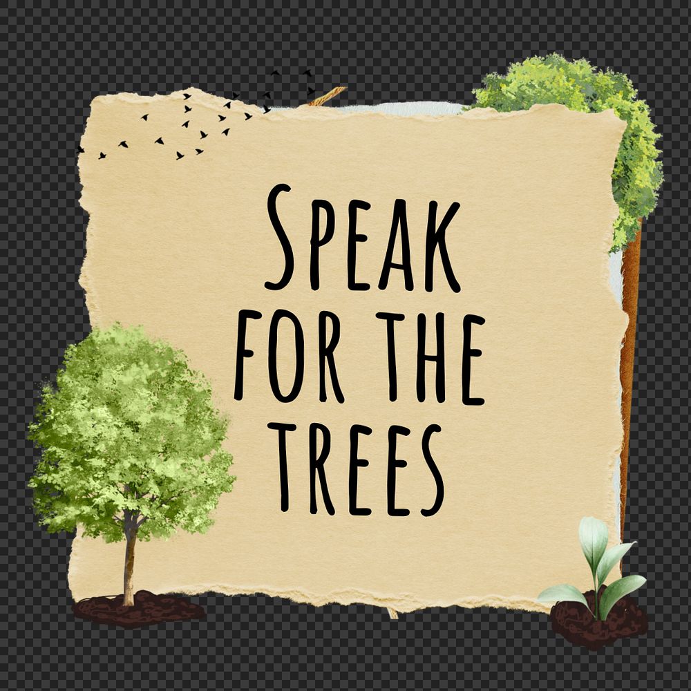 Speak for trees, environment paper craft remix, editable design