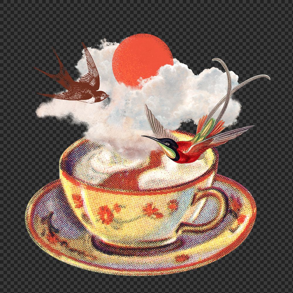 PNG Morning coffee, early bird illustration transparent background editable design