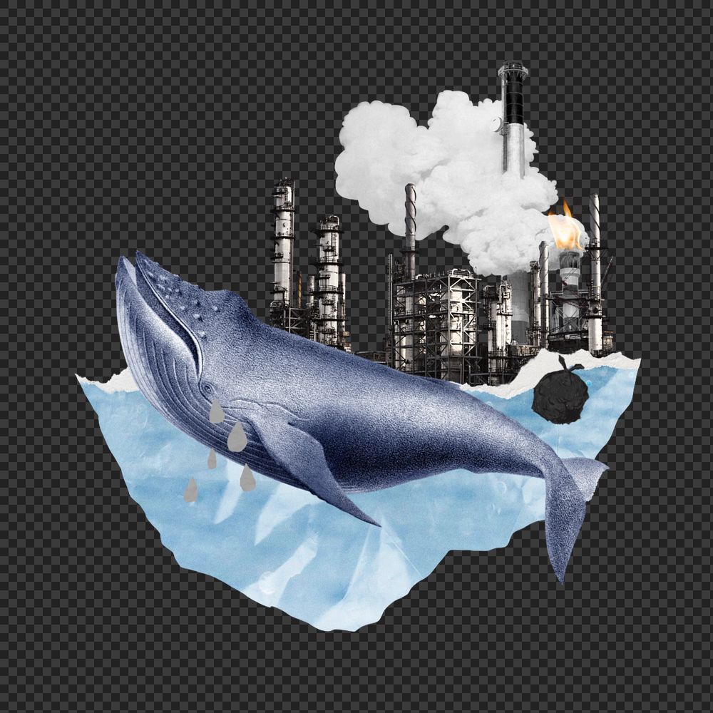 PNG Ocean industrial waste pollution illustration transparent background editable design