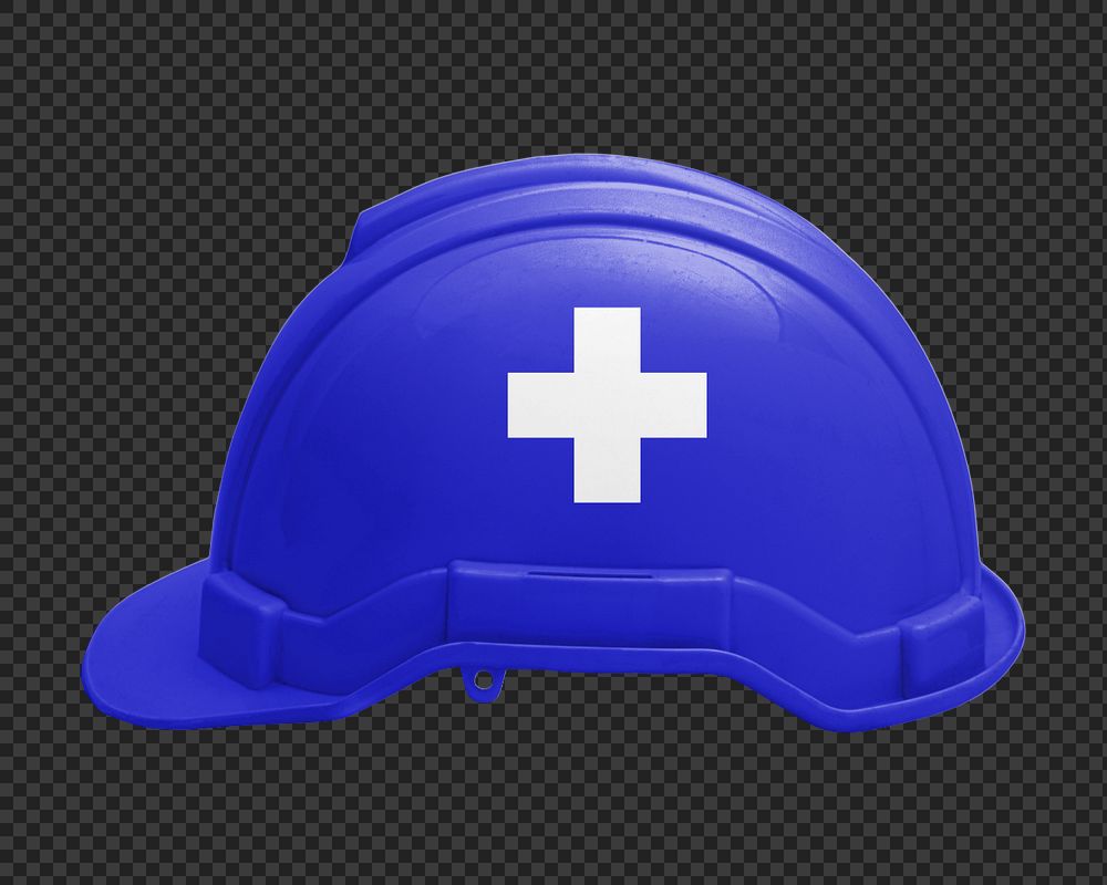 Blue safety helmet mockup, protective equipment