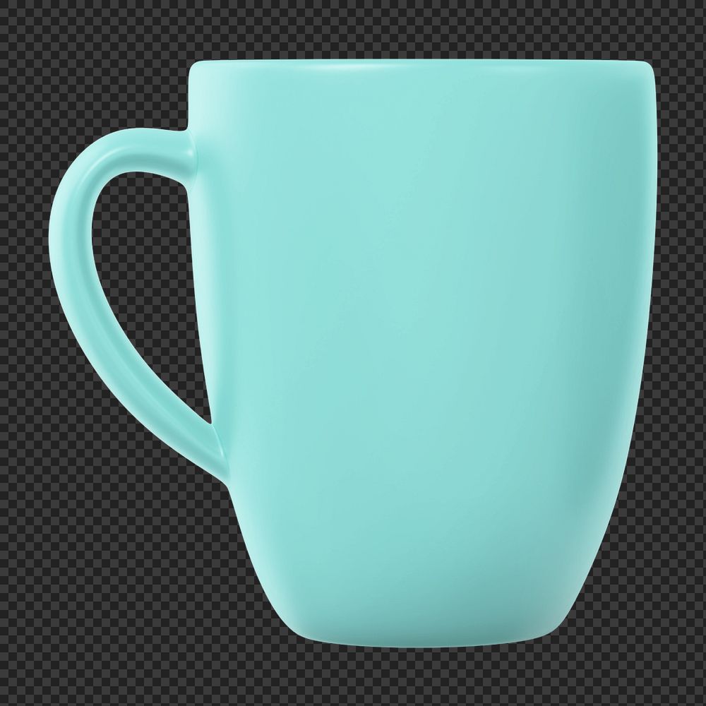 Coffee mug mockup, blue ceramic design