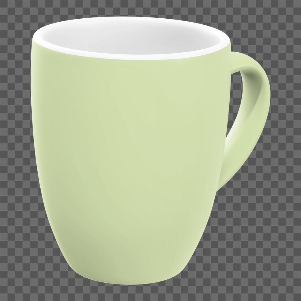 Coffee mug mockup, green ceramic design