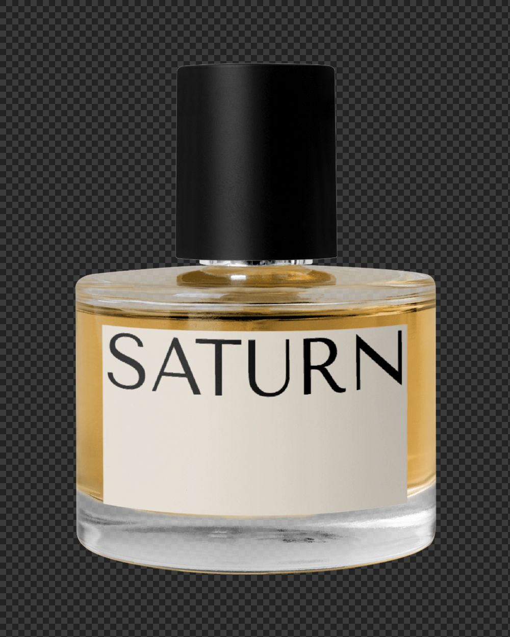 Perfume bottle label mockup, beauty product