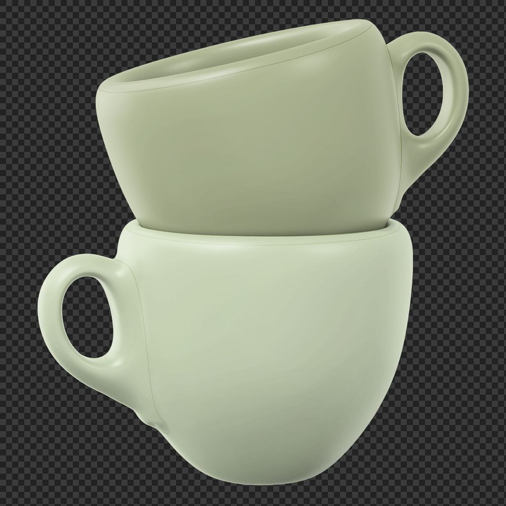 Ceramic espresso cup mockup, green design