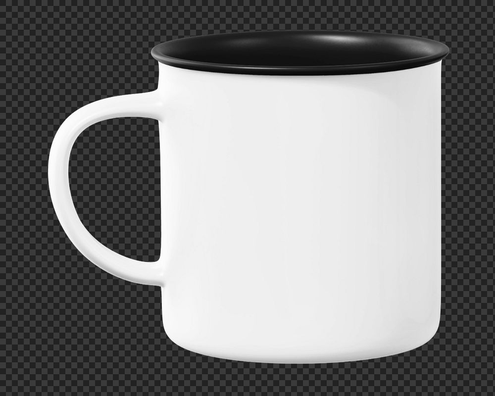 Camping mug mockup, white product design
