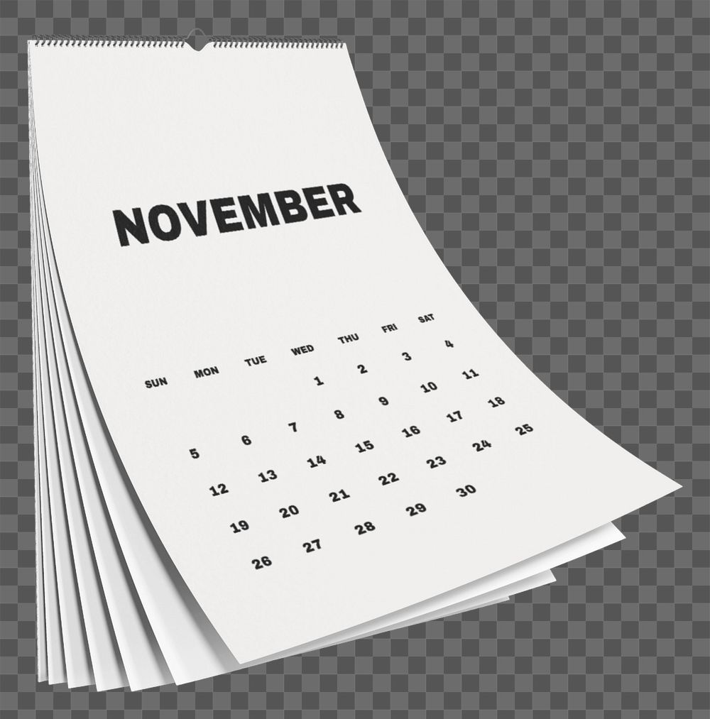 Hanging calendar mockup, 3D rendering design 