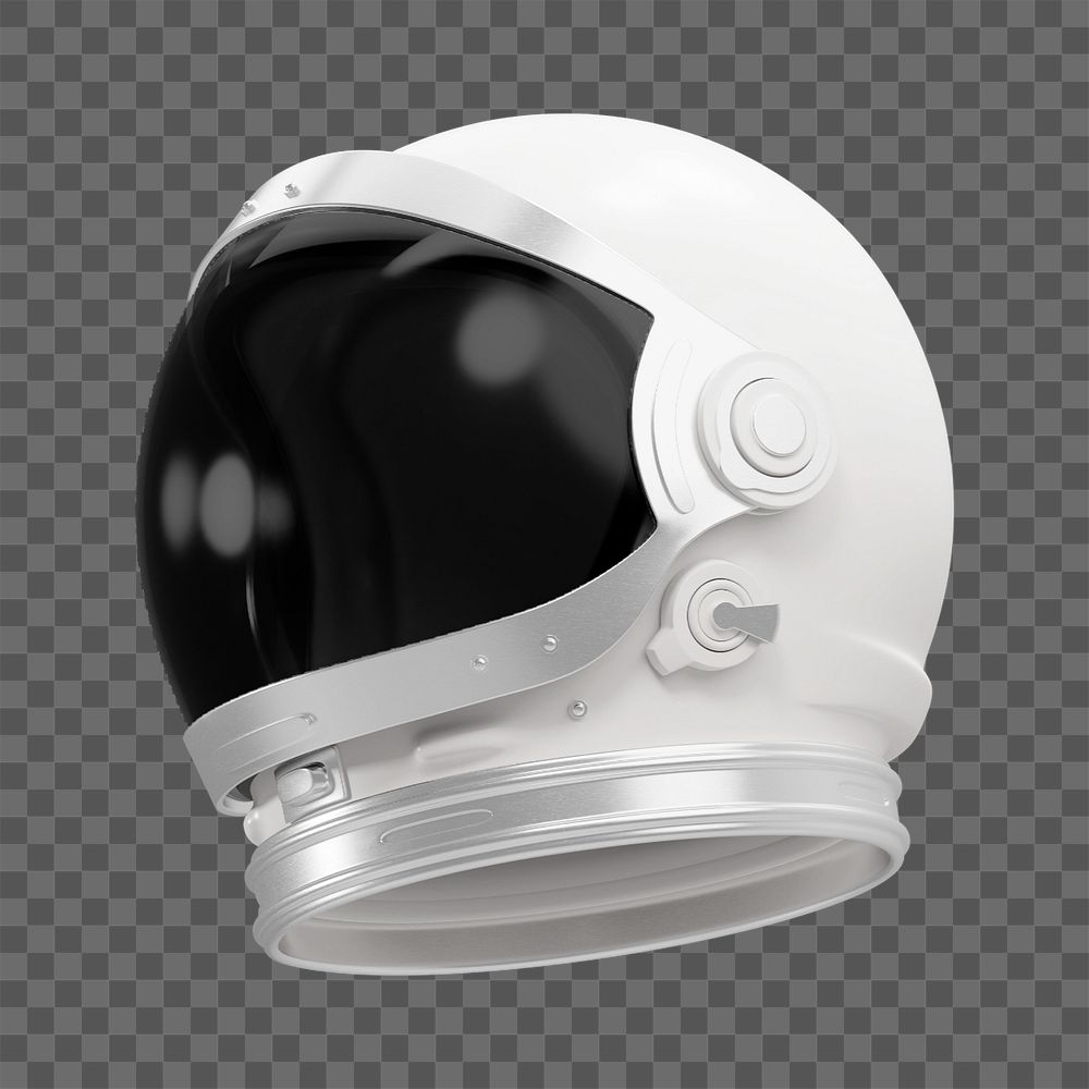 3D astronaut helmet mockup, white design