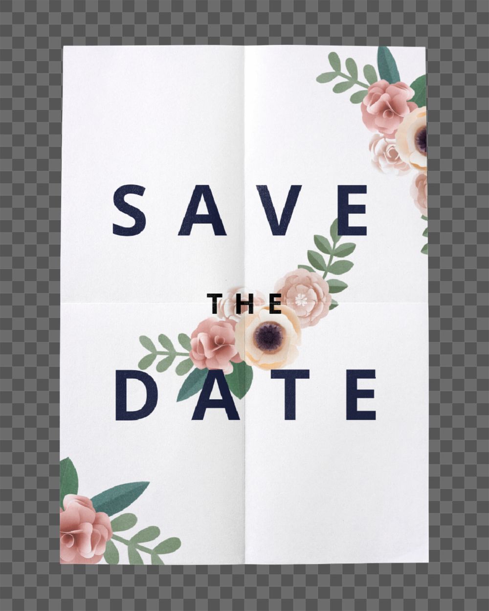 Poster paper mockup, wedding floral design