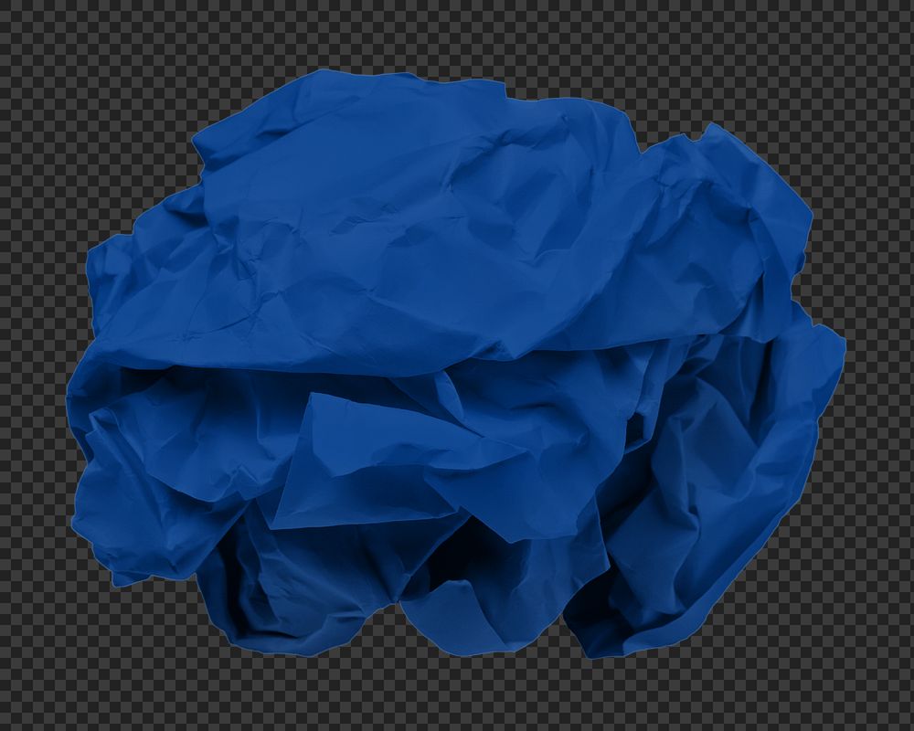 Blue crumpled paper editable mockup element