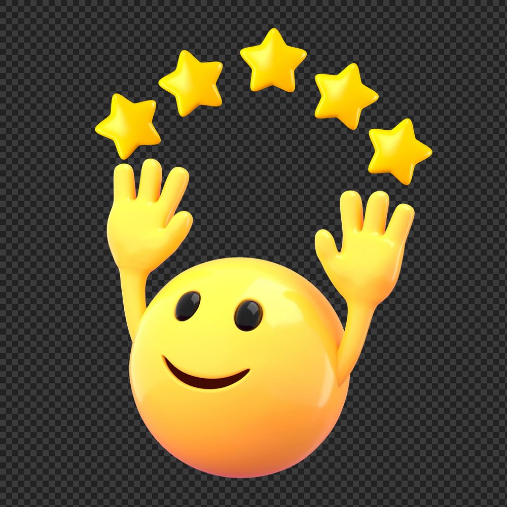 Star ratings sticker, 3D emoticon editable design