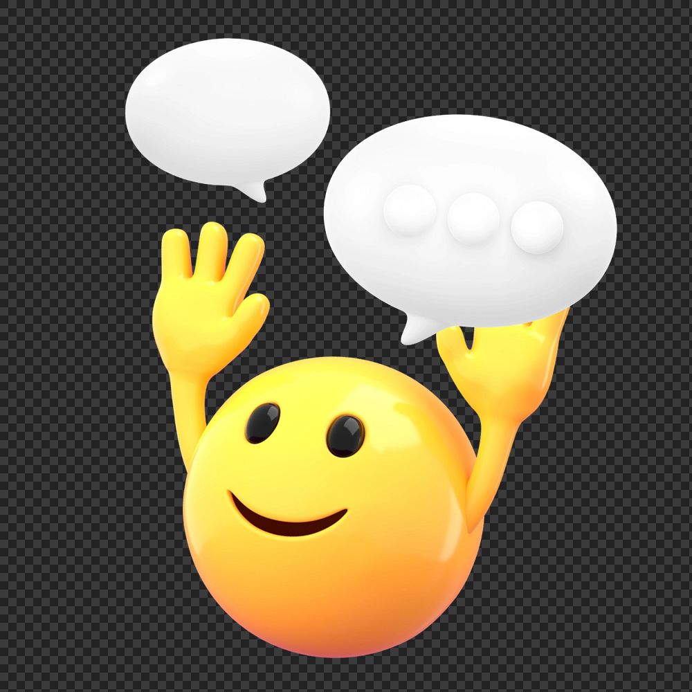 Chatting emoji  sticker, 3D emoticon editable design