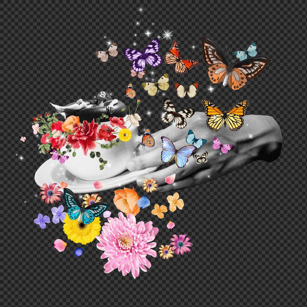 Relaxation png sticker, mixed media editable design