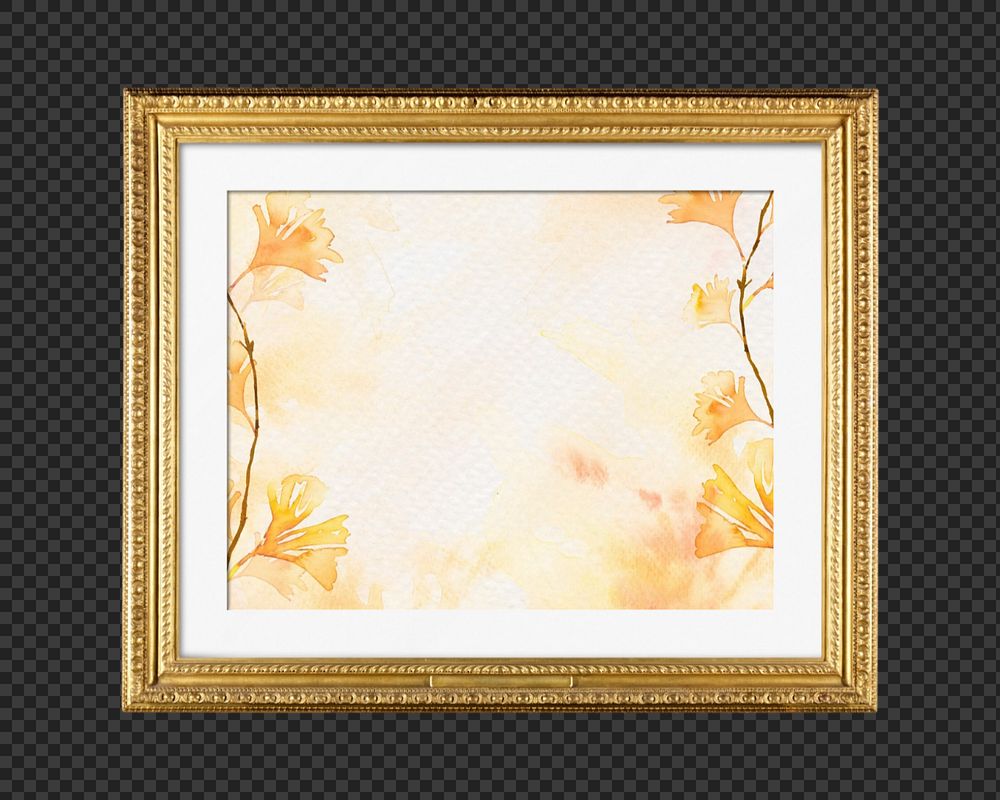 Vintage gold frame mockup element, editable design
