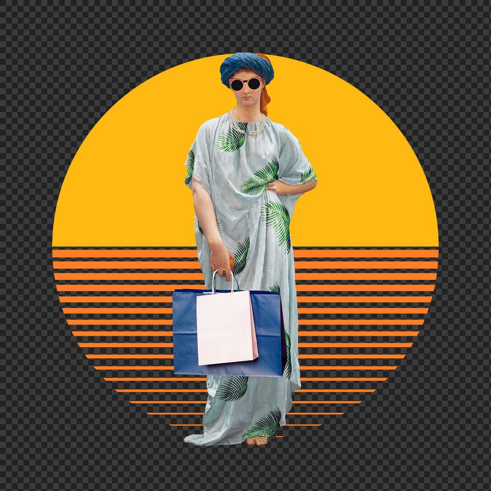 Shopping png sticker, mixed media editable design. Remixed by rawpixel.