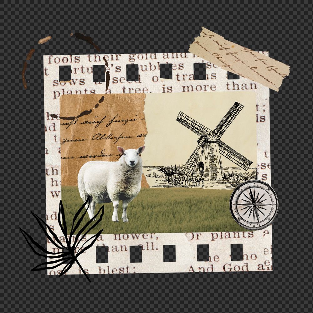 Netherlands travel png sticker, mixed media editable design