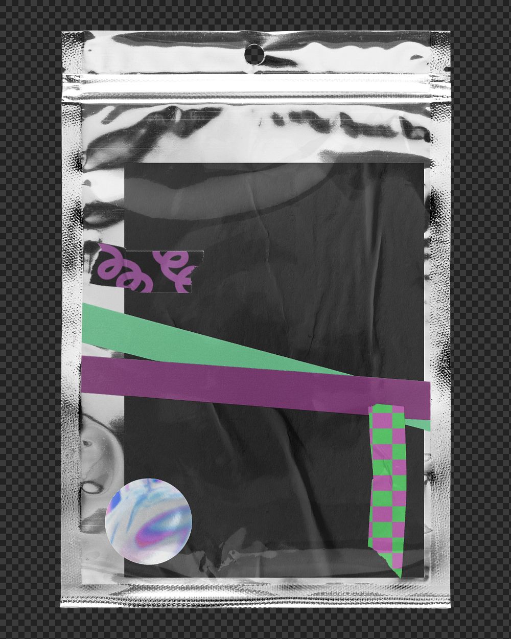 Product packaging bag mockup element, customizable design
