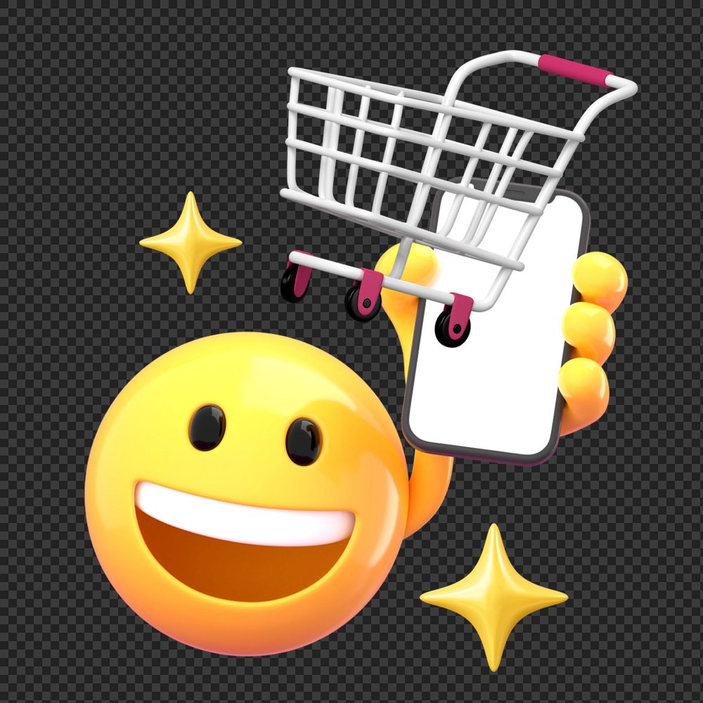 E-commerce emoji  sticker, 3D emoticon editable design