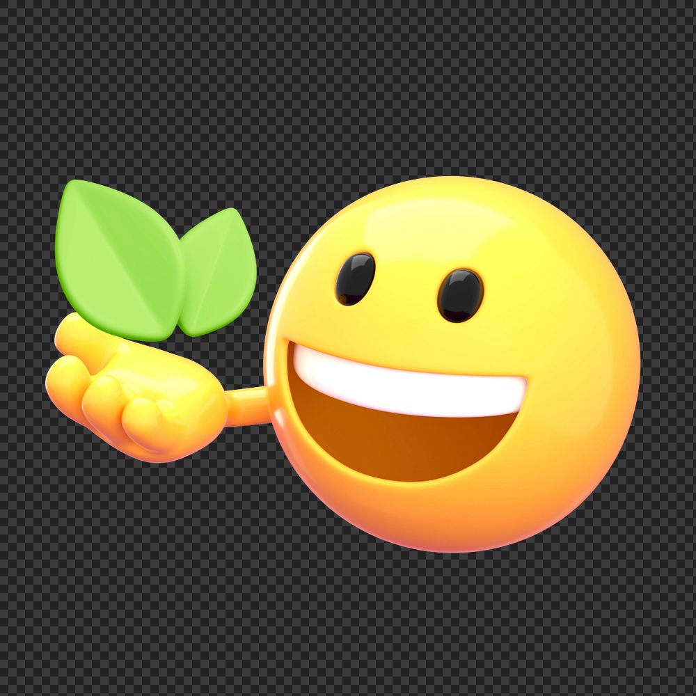 Reforestation emoji  sticker, 3D emoticon editable design
