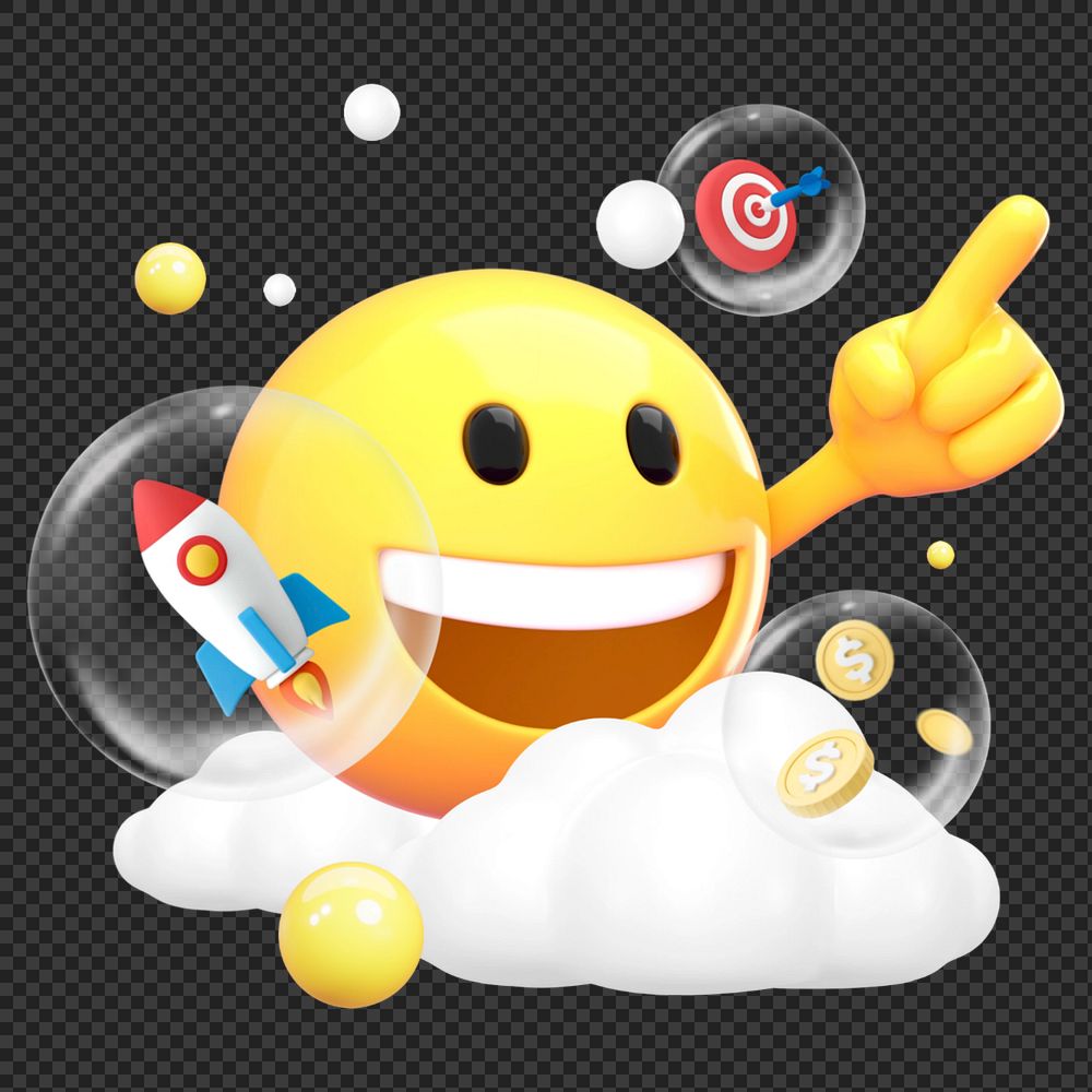 Business target sticker, 3D emoticon editable design