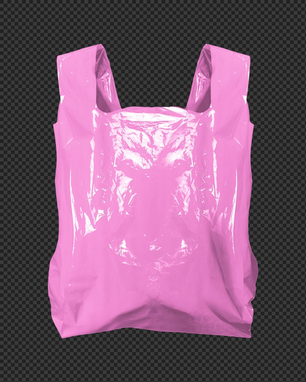 Pink plastic grocery bag editable mockup element