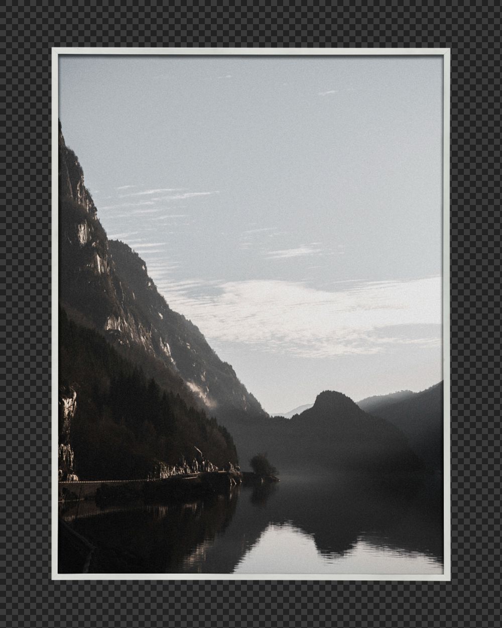 Gray picture frame mockup element, editable design