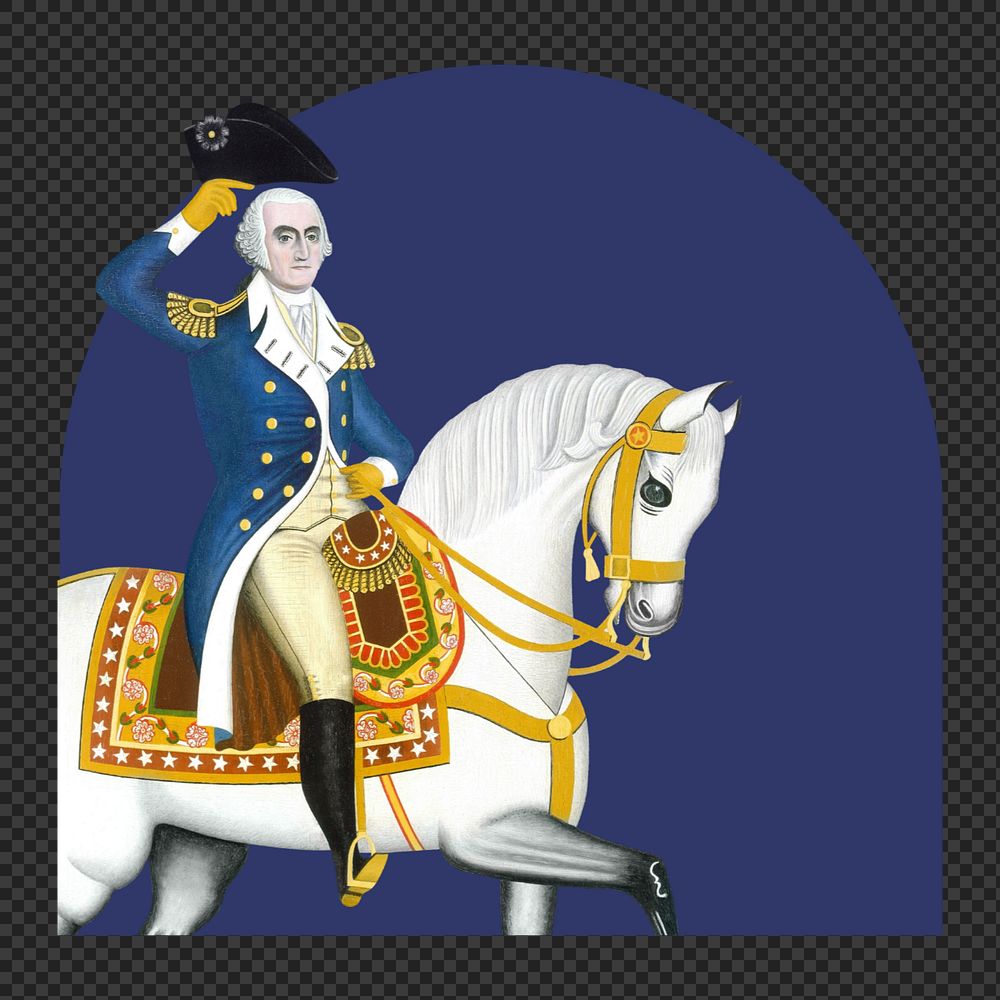 General Washington on a White Charger sticker, editable element. Remixed by rawpixel.
