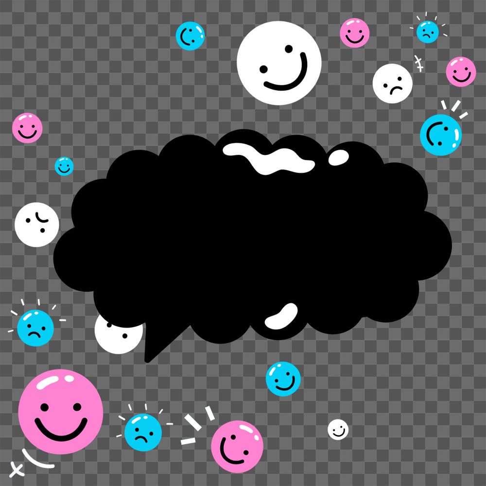 Speech bubble png element, editable funky design