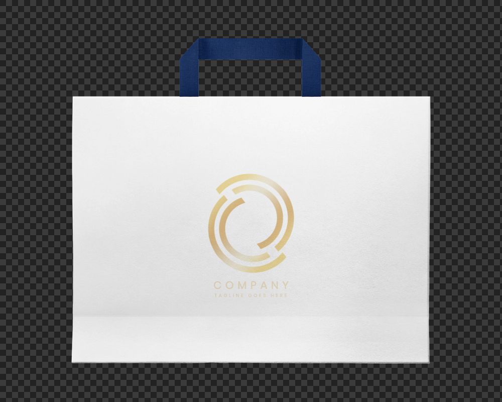 Paper shopping bag mockup element png, luxury product packaging, editable design
