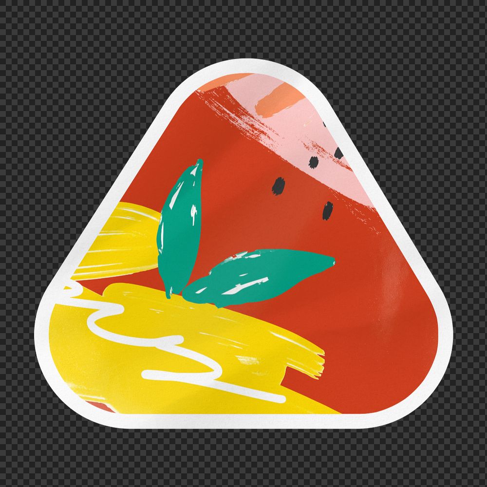 PNG triangle shape sticker mockup element, watermelon transparent background