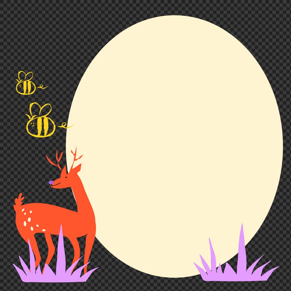 Animal, nature doodle png element, editable design