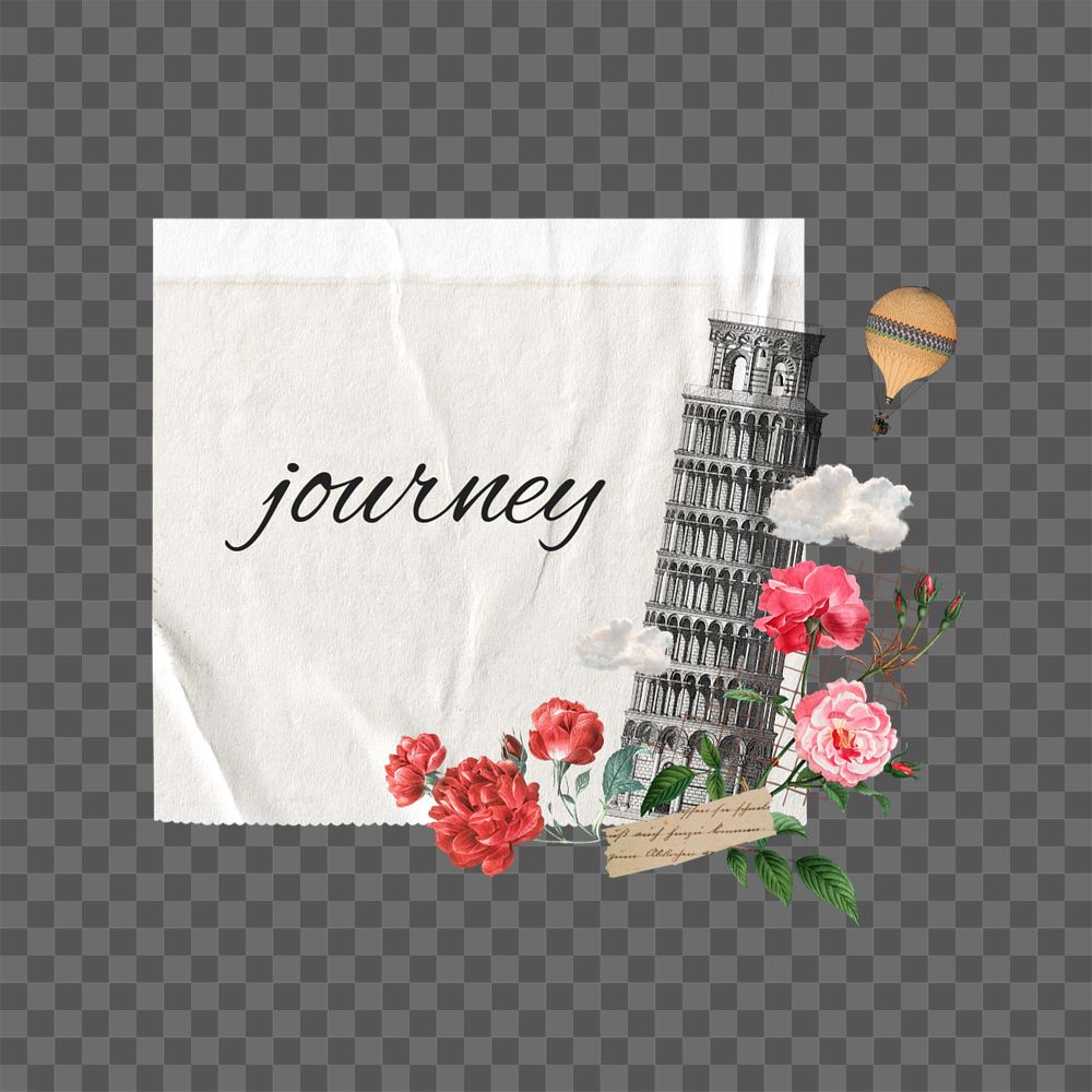 Journey word png editable collage art. Remixed by rawpixel.