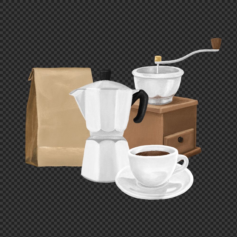 Moka coffee png element, aesthetic illustration, editable design