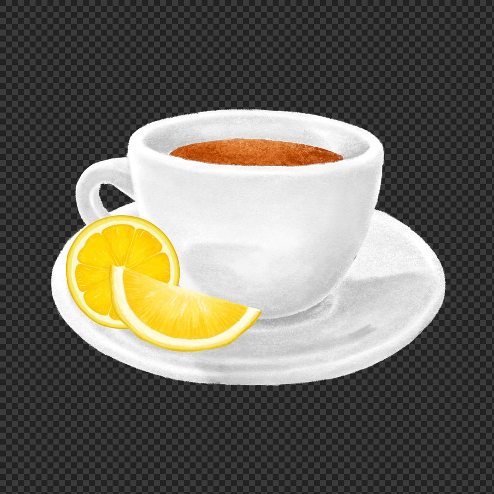 Lemon tea png element, aesthetic illustration, editable design