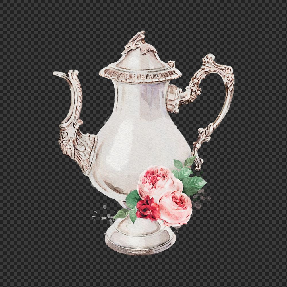Vintage coffee pot png element, editable remix design