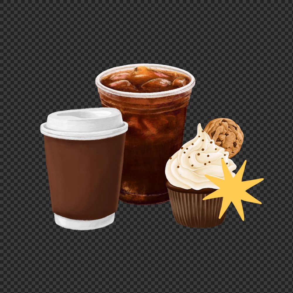 Cafe coffee png element, aesthetic illustration, editable design