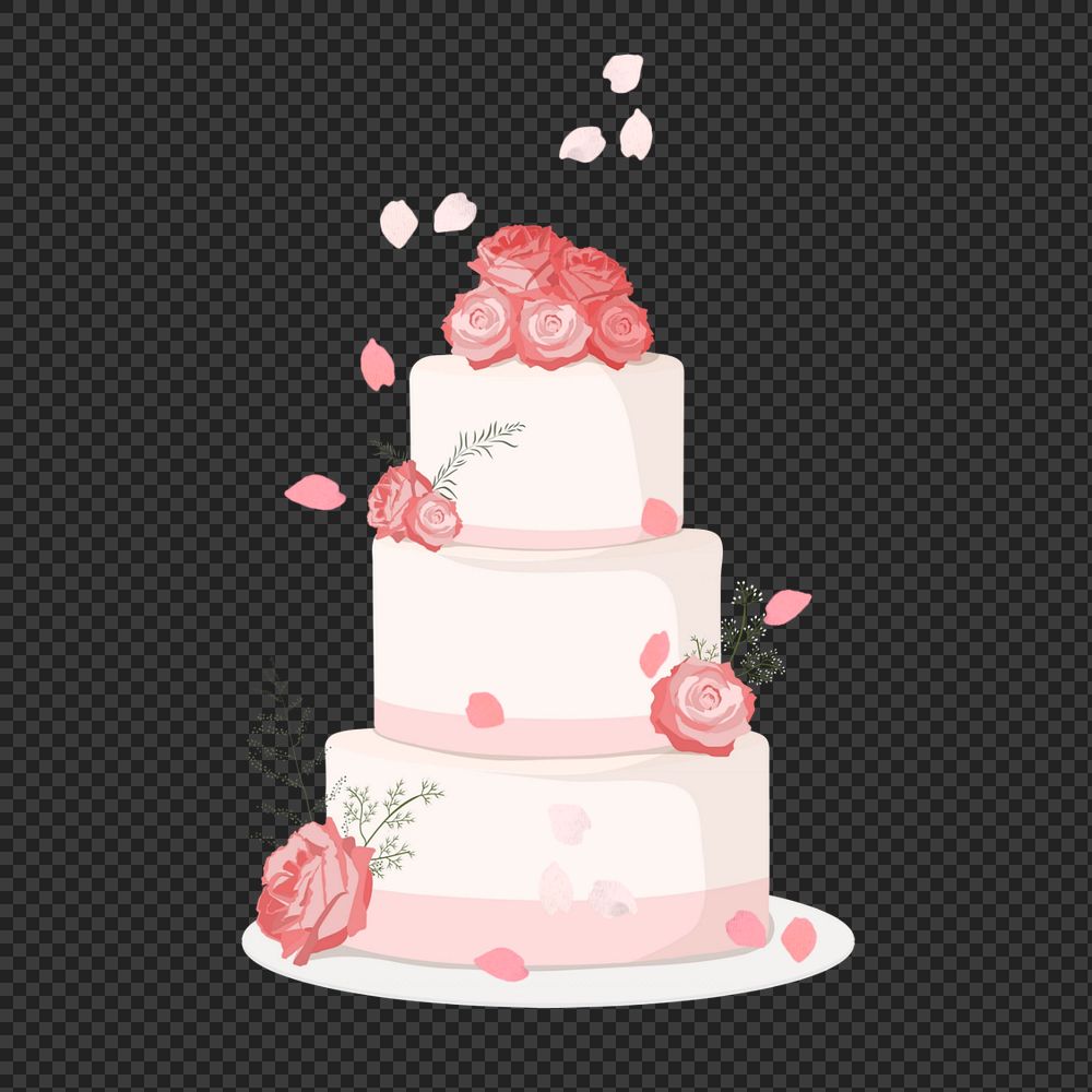 Wedding cake png element, editable wedding design