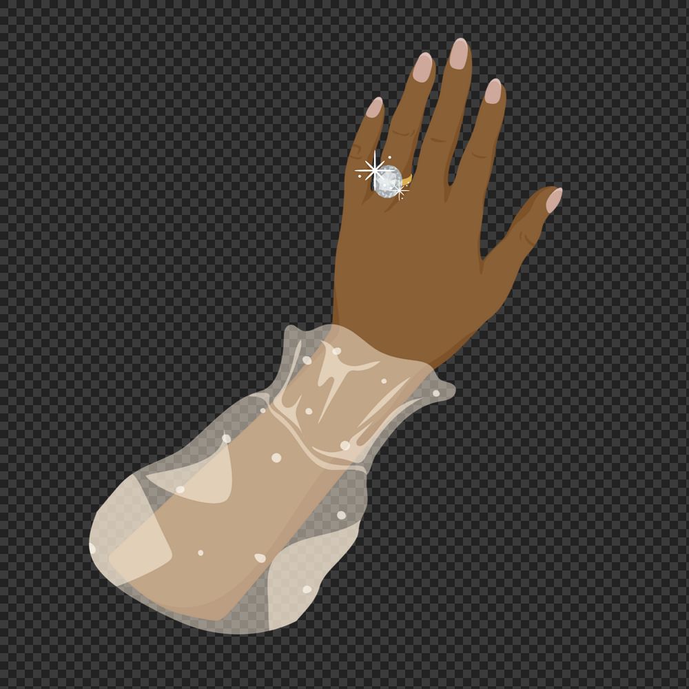 Bride's hand png element, editable wedding design