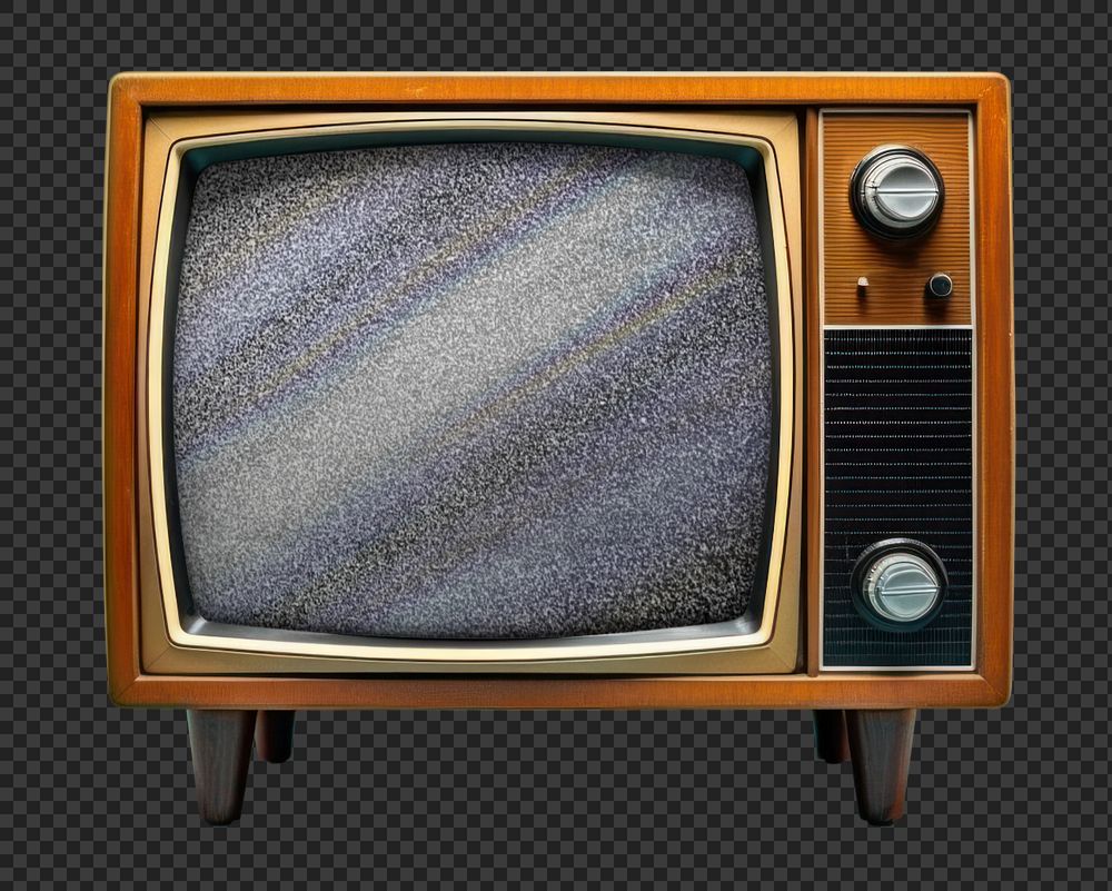 Retro TV screen editable mockup element, home appliance