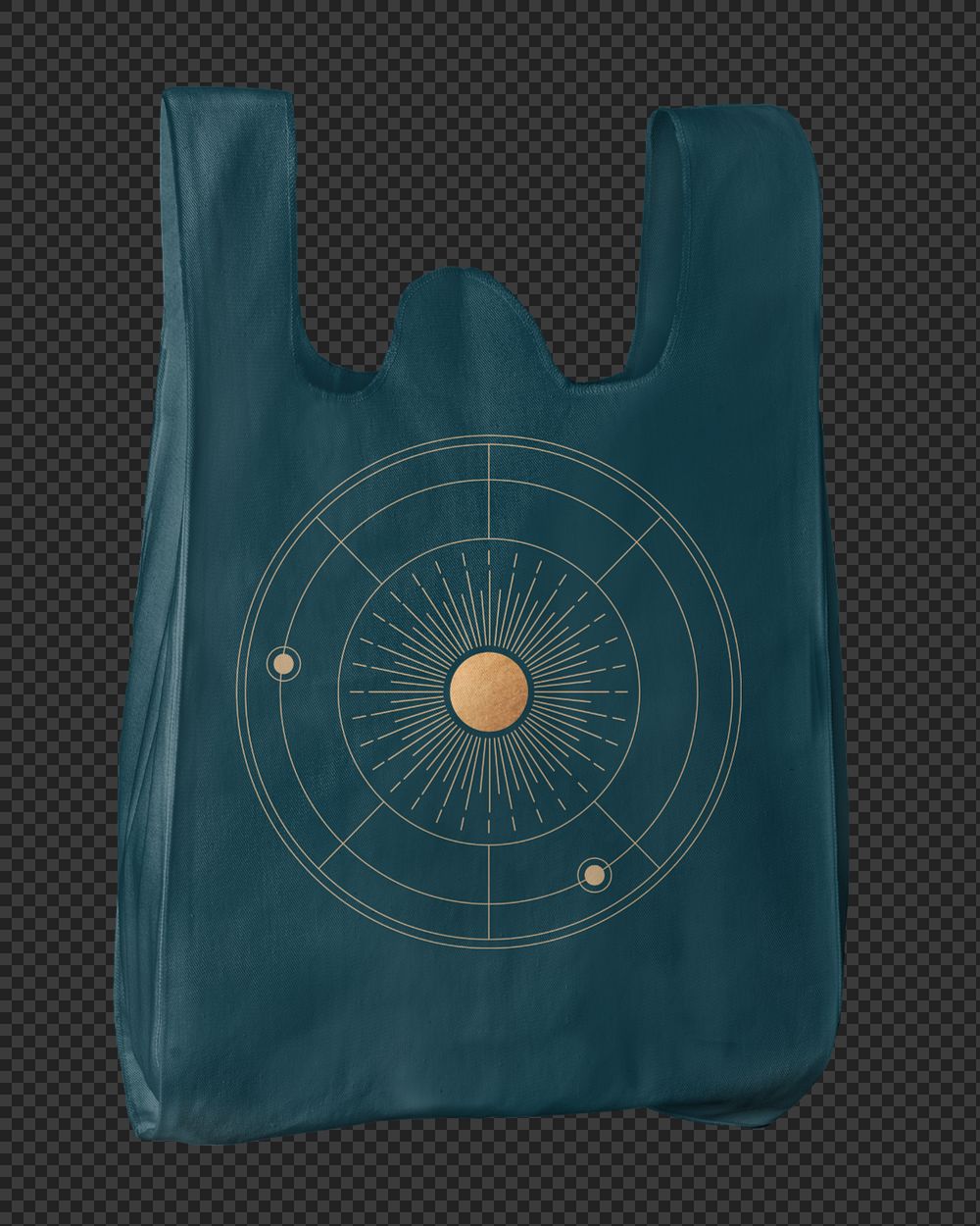 Celestial art shopping bag mockup design