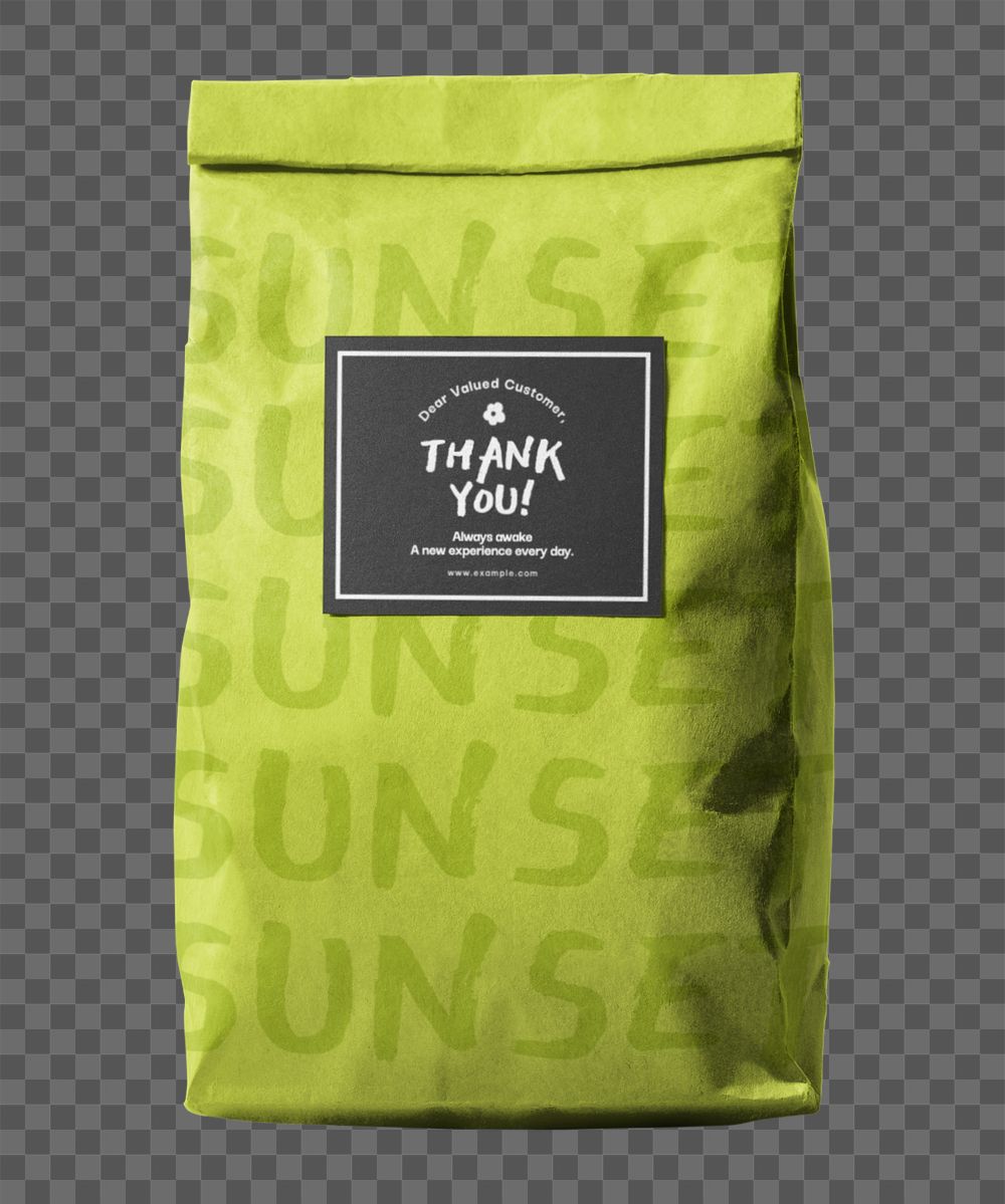 Aesthetic coffee bag mockup design with logo label