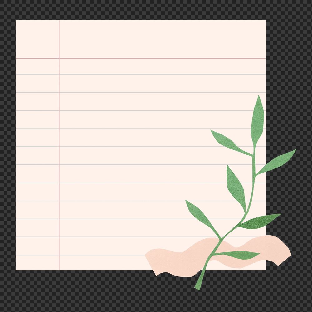 Pink png paper note, simple elements on transparent background, editable design
