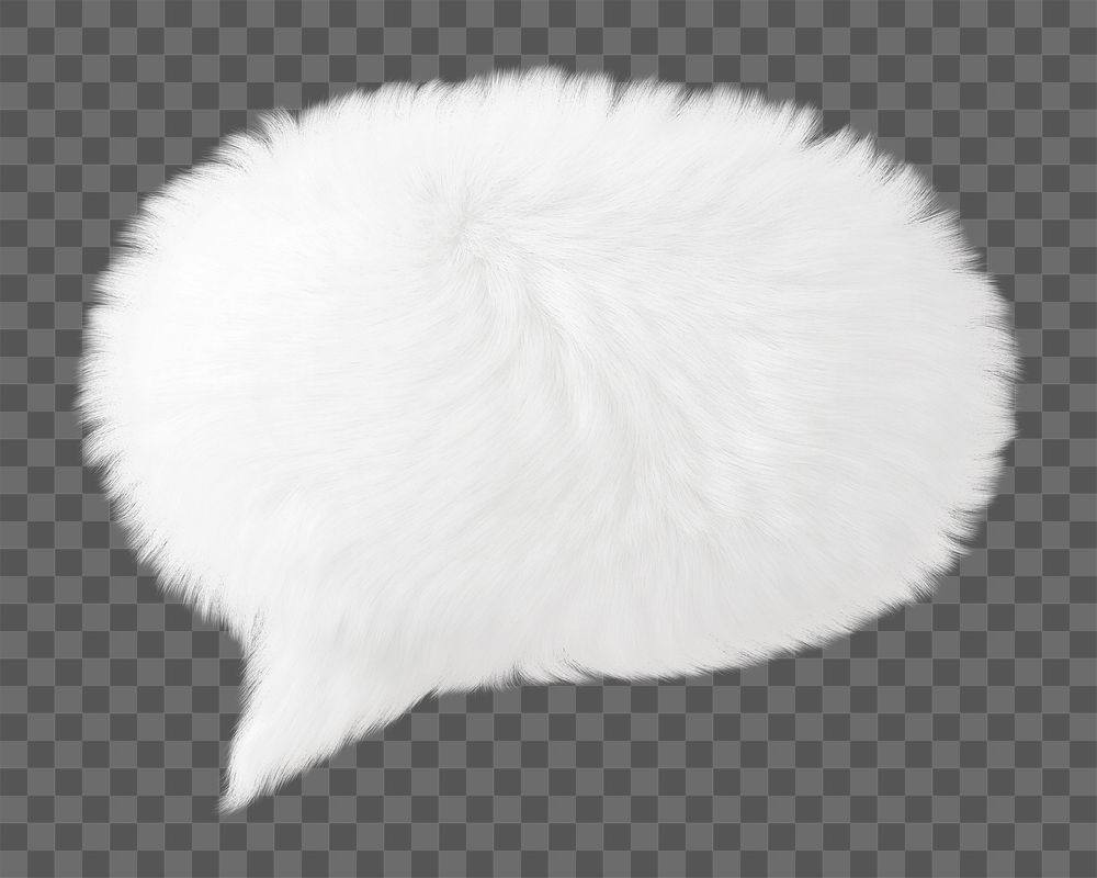 White speech bubble png fluffy 3D shape, transparent background