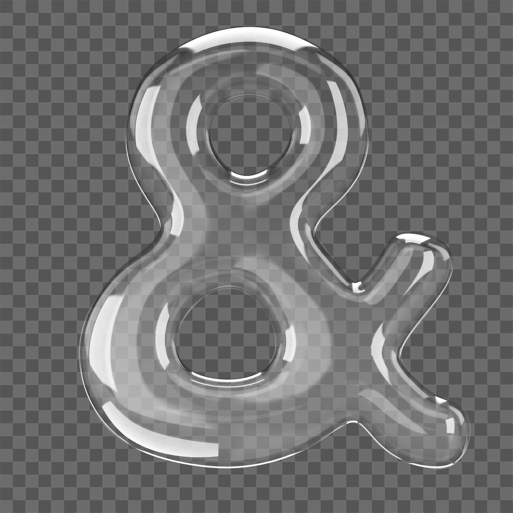 Ampersand PNG sign in 3D bubble, transparent background