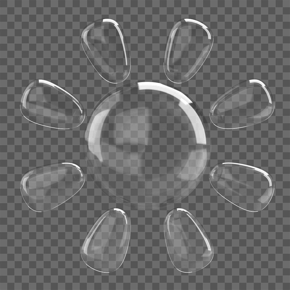 Sun png 3D bubble icon, transparent background