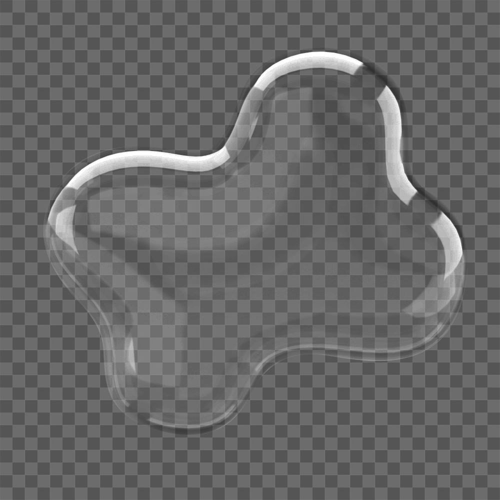 Organic shape png 3D bubble icon, transparent background
