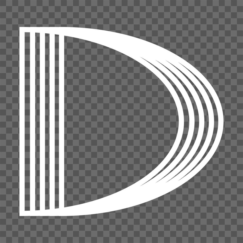 Letter D png abstract shaped font, transparent background