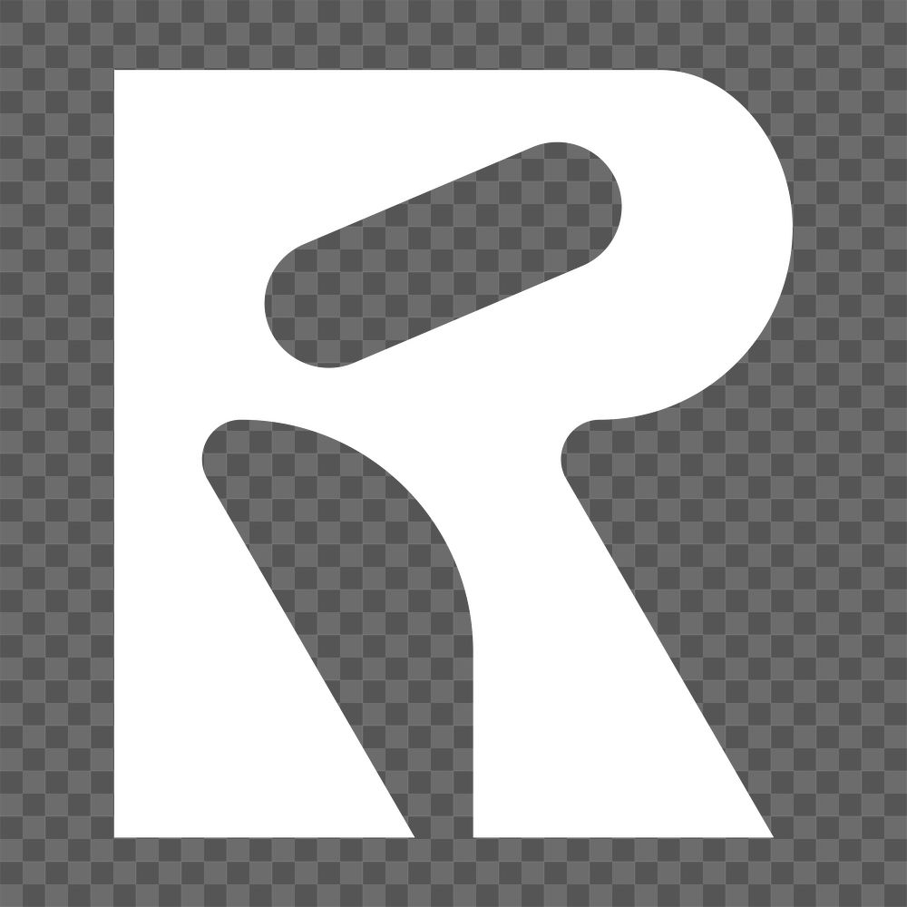 Letter R png abstract shaped font, transparent background