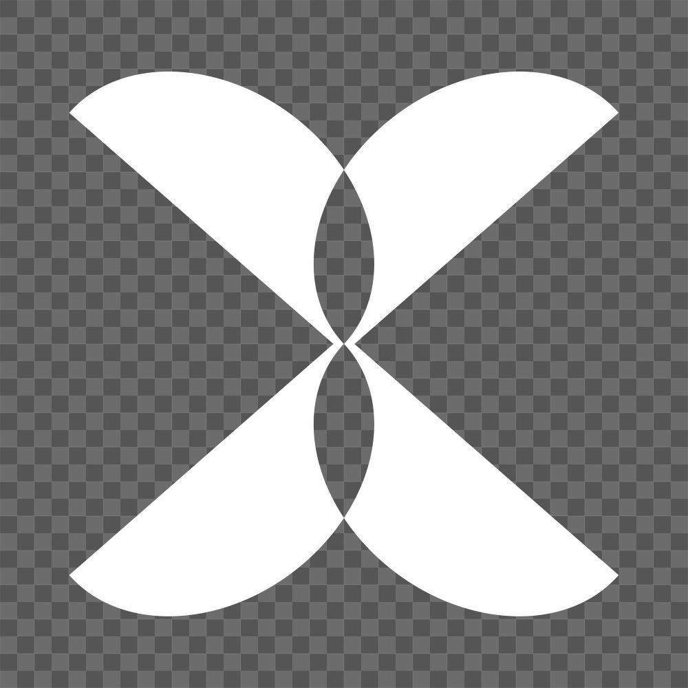 Letter X png abstract shaped font, transparent background