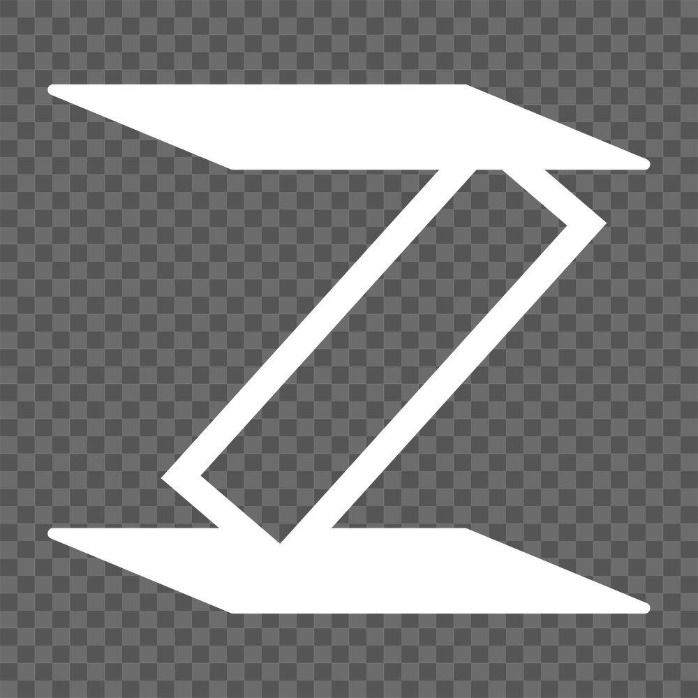 Letter Z png abstract shaped font, transparent background